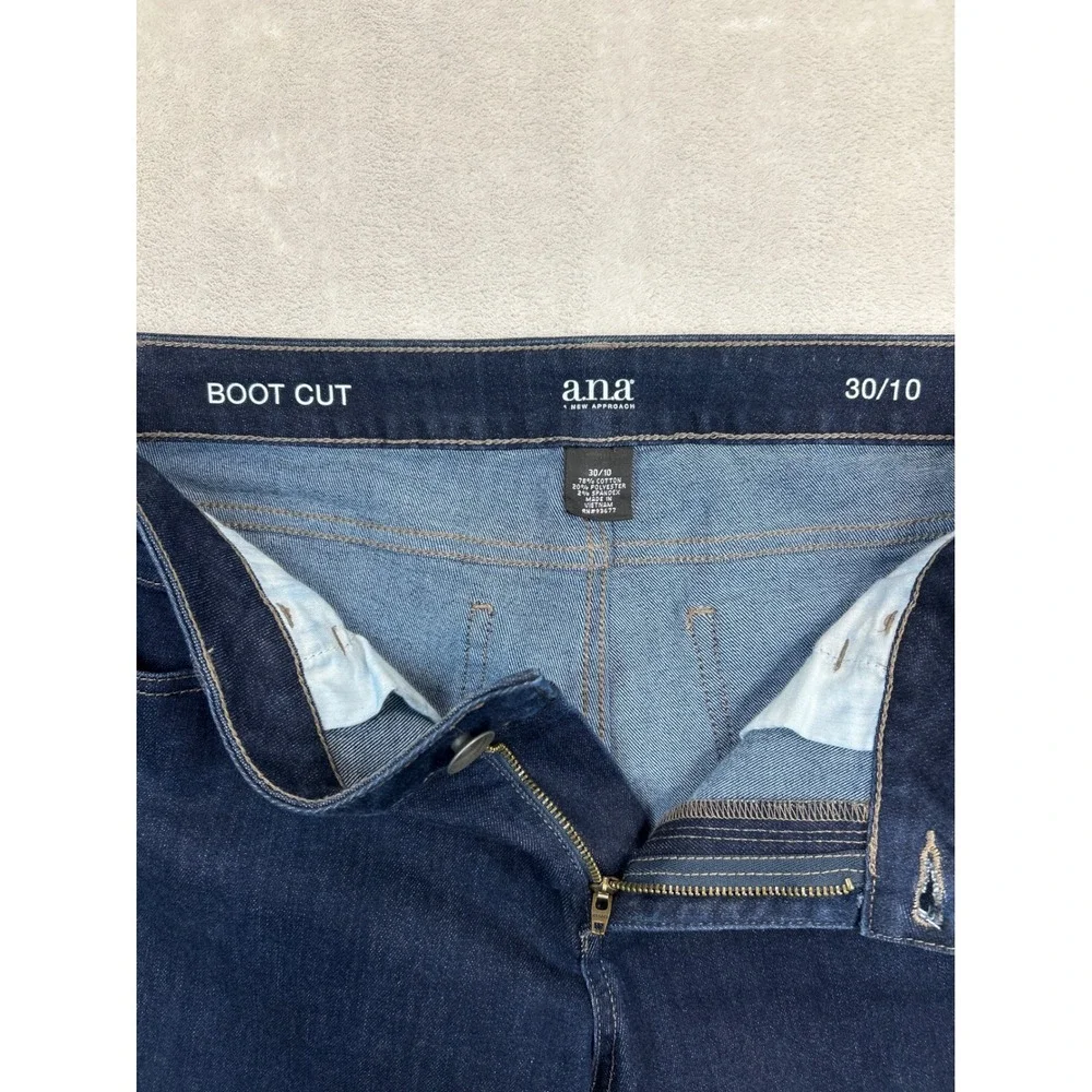 ana Jeans Womens 30/10 Blue Denim‎ Boot Cut Dark Wash